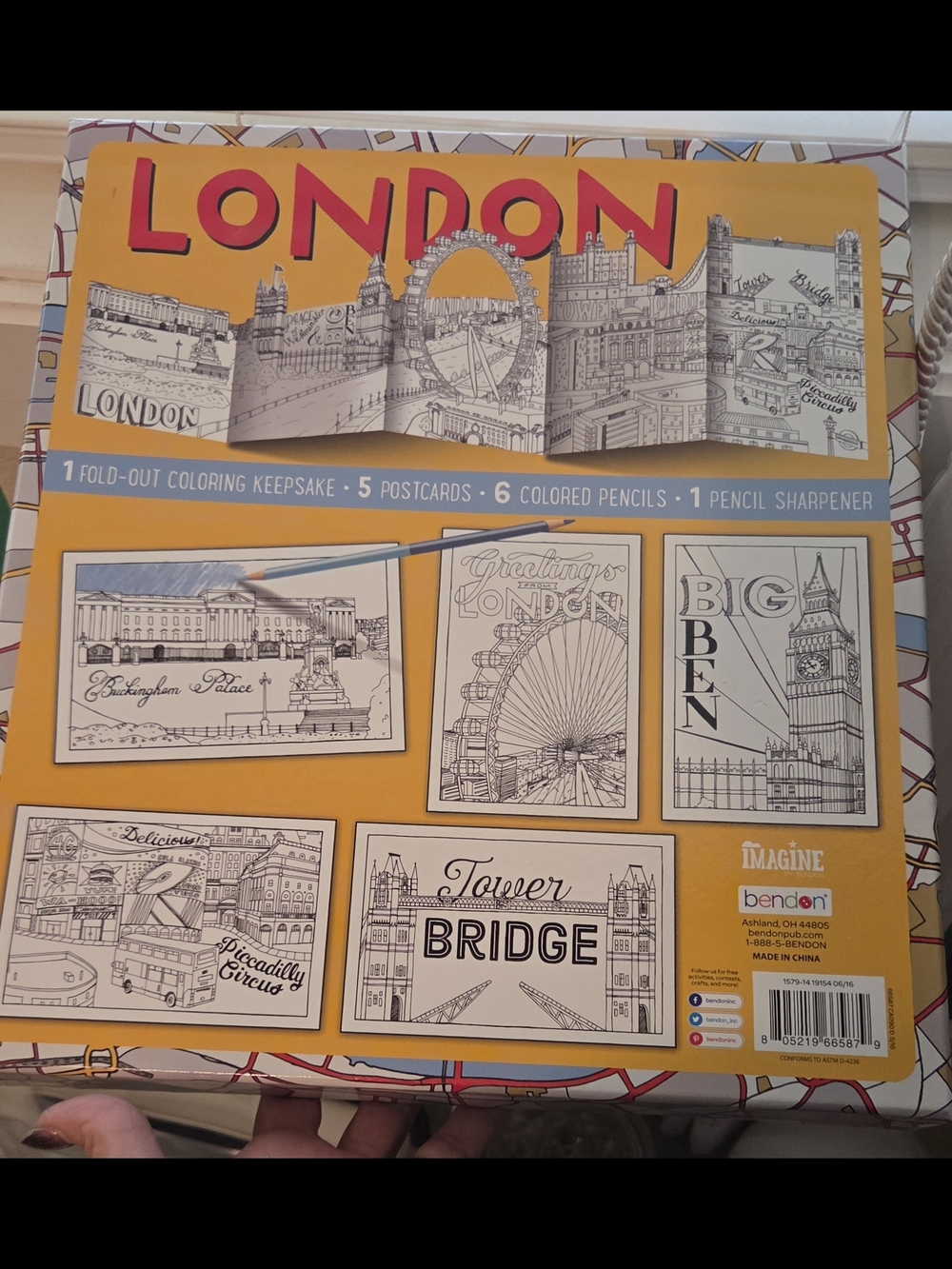 London Fold-Out Coloring Postcard Set - NWT